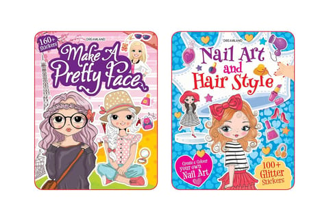 Dreamland Publications - Make A Pretty Face and Nail Art, Hair Style – 2 Books Pack