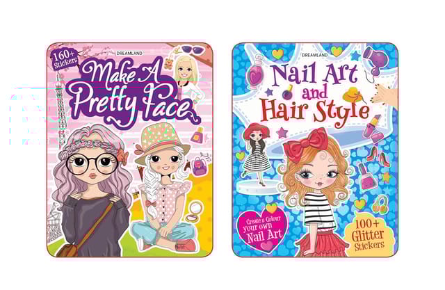 Dreamland Publications - Make A Pretty Face and Nail Art, Hair Style – 2 Books Pack