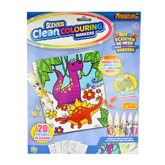 Scentos Clean Colouring Painting - Adventure Animals