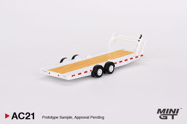 Mini GT Car Hauler Trailer White