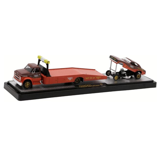 M2 Machines Tab Coca Cola Auto Hauler - 1968 Chevrolet C60 Truck & 1969 Chevrolet Camaro Z/28 Funny Car