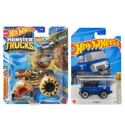 Hot Wheels Combo - Monster Truck Demo Derby and 57 Jeep FC