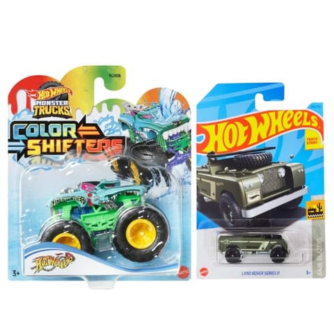 Hot Wheels Combo - Monster Truck Color Shifter Hotweiler and Land Rover Series II