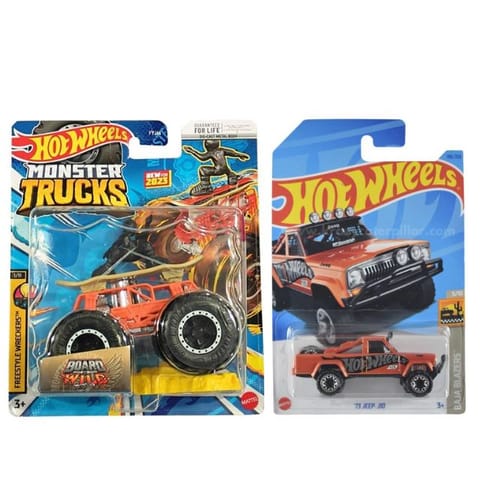 Hot Wheels Combo - Monster Truck Board to be Wild and '73 Jeep J10