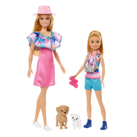 Barbie & Stacie Sister Doll Set With 2 Pet Dogs & Accessories