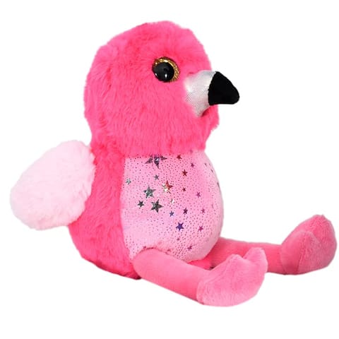 Mirada Pink Foil Glitter Eye Flamingo Soft Toy - 18cm