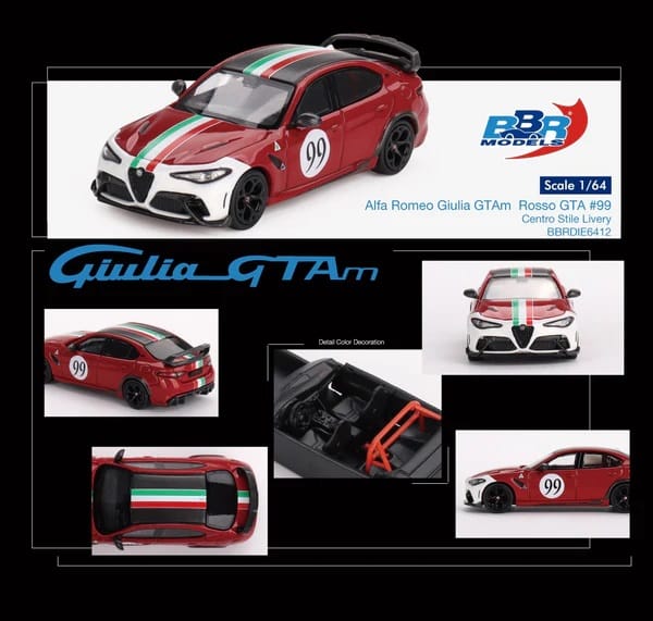 BBR Models - Alfa Romeo Giulia GTAm Rosso GTA #99 - Centro Stile Livery
