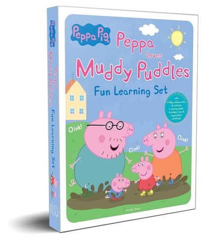 Peppa Pig - Peppa Loves Muddy Puddles : Fun Learning Set (With Wipe And Clean Mats, Coloring Sheets)