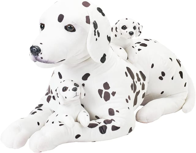 Wild Republic Cuddlekins Jumbo, Mom and Puppies Dalmatian