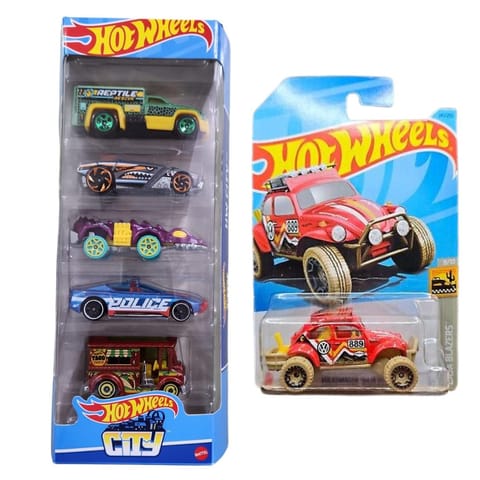 Hot Wheels Volkswagen "Baja Bug" & 5 Car Pack - City
