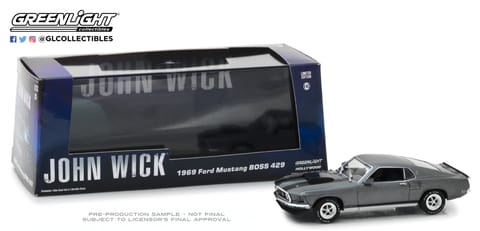Greenlight Hollywood Diecast John Wick - 1969 Ford Mustang BOSS 429 - 1:43