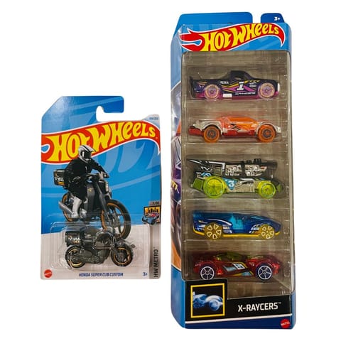 Hot Wheels X-Raycers 5 Car Pack & HW Metro Honda Super Cub Custom
