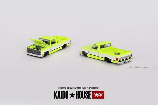 Mini GT Chevrolet Silverado Kaido Flo Yellow V1