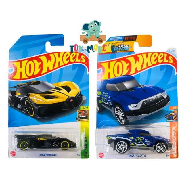 Hot Wheels HW Track Champs Terra-Tracktyl And HW Exotics Bugatti Bolide