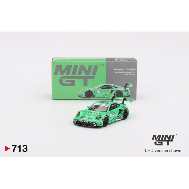 Mini GT 713 Porsche 911 GT3 R #80 GTD AO Racing 2023 IMSA Sebring 12 Hrs
