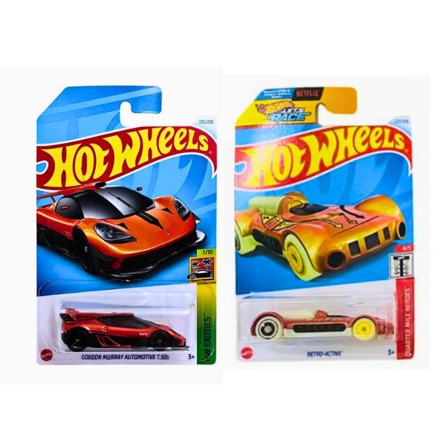 Hot Wheels HW Exotics Gordon Murray Automotive T.50s And Quarter Mile Heroes Retro-Active