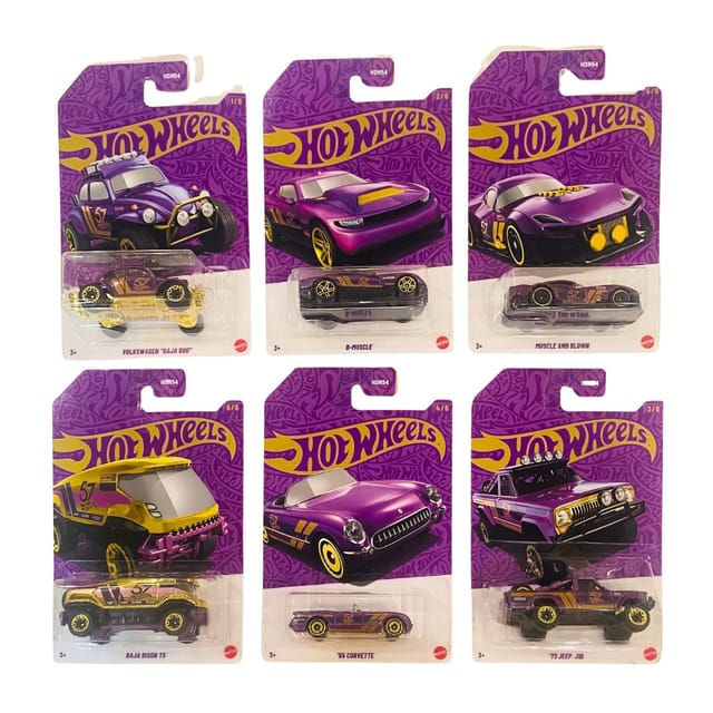 Hot Wheels 57th Anniversary Pearl and Chrome Set of 6 Cars