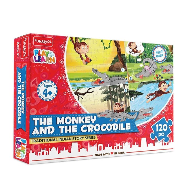 Funskool - Play & Learn The Monkey and The Crocodile Puzzle