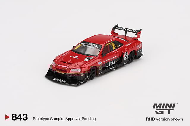 Mini GT 843 Nissan LB-ER34 Super Silhouette Skyline Red