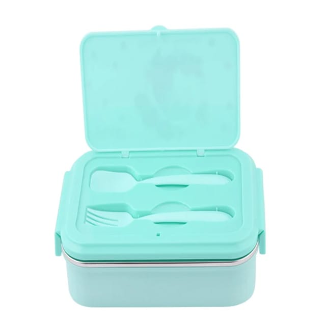 Youp stainless steel sage green color Unicorn theme kids lunch box CRAZY - 850 ml