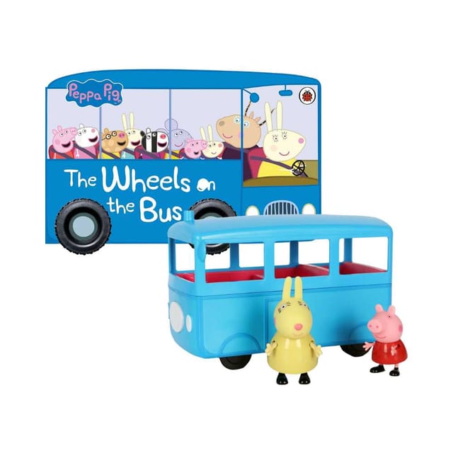 Hasbro Peppa Pig School Bus And Peppa Pig The Wheels on the Bus Die-cut Board book