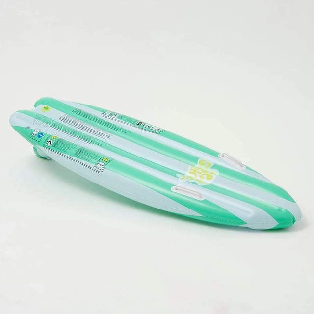 SUNNYLiFE Green And White Color Inflatable Ride With Me Surfboard Float Sea Seeker Ocean