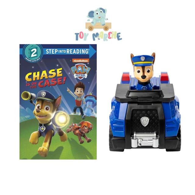 Paw Patrol Chase Patrol Cruiser with Chase Figure And Chase Is On The Case (Step Into Reading Level 2)