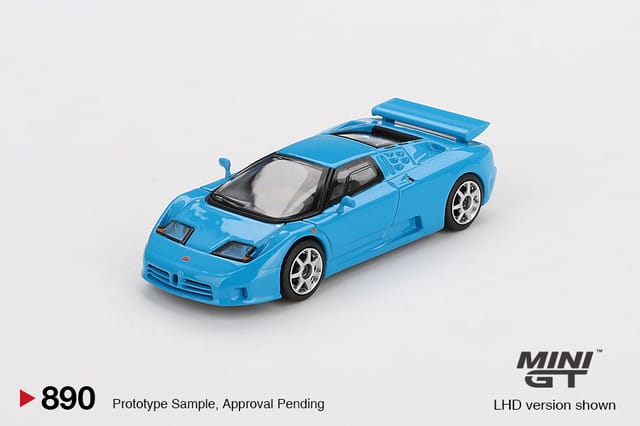 Mini GT 890 Bugatti EB110 GT Blu