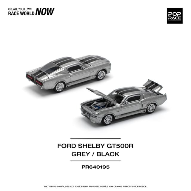 POP Race 1967 Shelby Mustang GT500 Grey Black PR640195