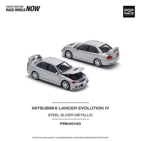 POP Race Mitsubishi Lancer Evolution IV Steel Silver PR640140