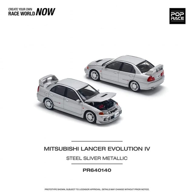 POP Race Mitsubishi Lancer Evolution IV Steel Silver PR640140
