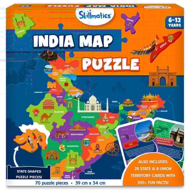 Skillmatics India Map Puzzle - 70 Pieces