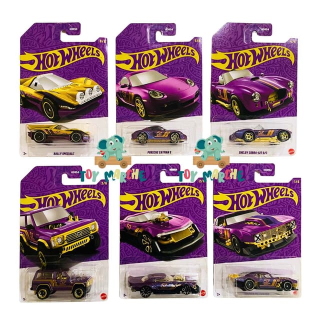 Hot Wheels 2025 57th Anniversary Pearl and Chrome Set of 6 Cars