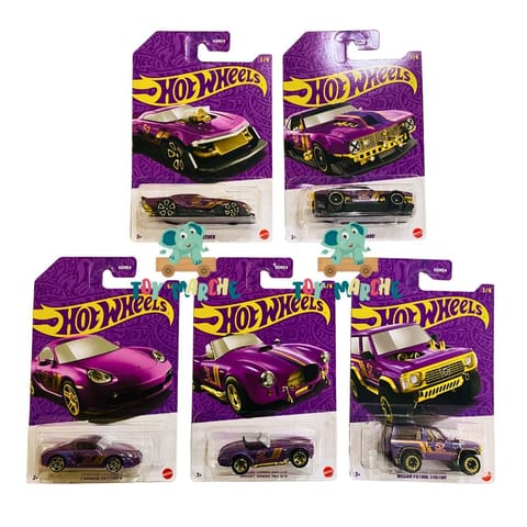 Hot Wheels 2025 57th Anniversary Pearl and Chrome Set of 5 Cars