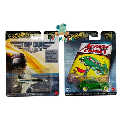 Hot Wheels Pop Culture Top Gun Maverick F/A-18E Super Hornet And Action Comics #1 - Action Sedan