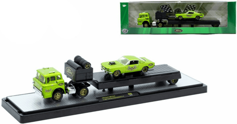 M2 Machines Diecast 1:64 Auto-Haulers Release 80 - 1966 Ford C-950 Truck & 1966 Ford Mustang Fastback 2+2