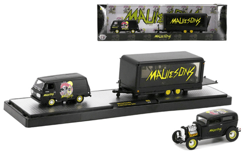 M2 Machines Diecast 1:64 Auto-Haulers Release 66 - Maui & Sons - 1964 Ford Econoline Truck and 1932 Ford Tutor Sedan