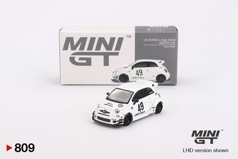 Mini GT LB-Works X ABAS Works Abarth 595 Gara White