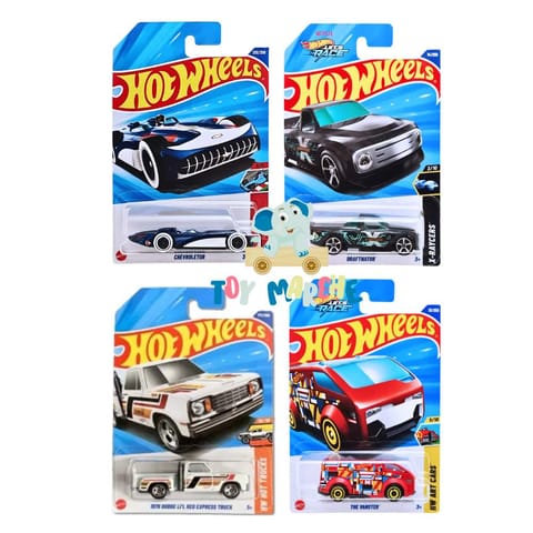 Hot Wheels Chevroletor, Draftnator, The Vanster And 1979 Dodge Li'l Red Express Truck