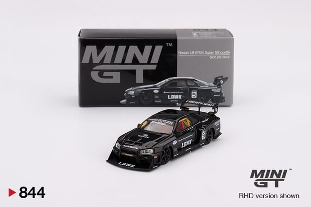 Mini GT 844 Nissan LB-ER34 Super Silhouette Skyline Black