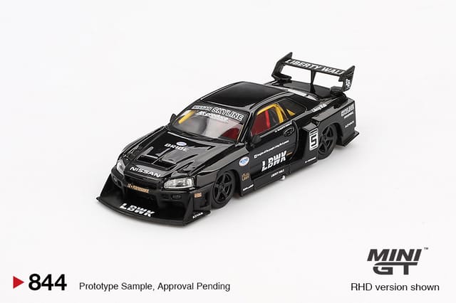 え*い様 MINI GT LBWK Nissan GT-R Stain Silv Mini GT 844 Nissan LB-ER34 Super Silhouette Skyline Black