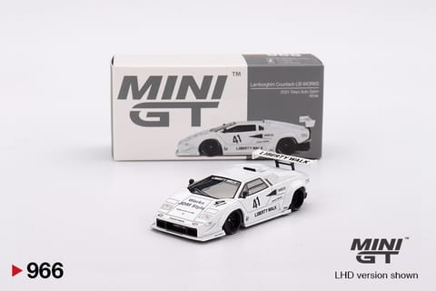 Mini GT 966 Lamborghini Countach LB-WORKS White 2024 Tokyo Auto Salon