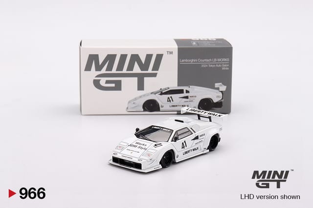 Mini GT 966 Lamborghini Countach LB-WORKS White 2024 Tokyo Auto Salon