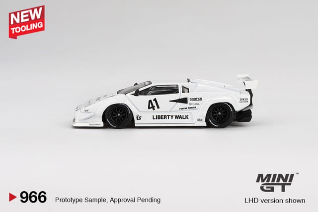 Mini GT 966 Lamborghini Countach LB-WORKS White 2024 Tokyo Auto Salon