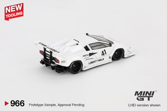 Mini GT 966 Lamborghini Countach LB-WORKS White 2024 Tokyo Auto Salon