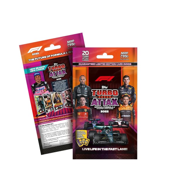 Topps F1 Turbo Attax 2022 Trading and Collectible Cards - 1 Flow Pack with 20 Cards