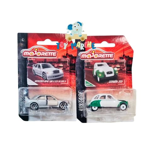 Majorette Vintage Cars Mercedes-Benz 190 E 2.5-18 EVO II And Citroen 2 CV