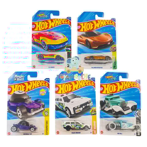 Hot Wheels El Viento, McLaren Speedtail, Track Dwagon, Decidedly Go And Mid Mill