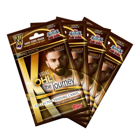 Topps Cricket Attax Virat Kohli The Journey Series 3 Collector Trading Cards 2019 - 1 Flow Pack of 23 cards