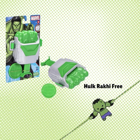 Hasbro Marvel Hulk Gamma Blaster with Disc And Free Hulk Rakhi